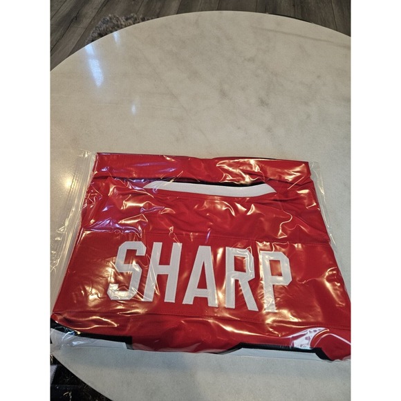 Patrick Sharp Autographed/Signed Jersey Beckett Sticker Red Custom Jersey - Picture 6 of 7